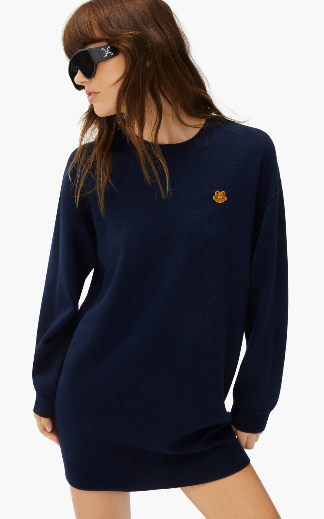 Kenzo Tiger Crest jumper Ženska Obleke Modra Črna SI-7394821